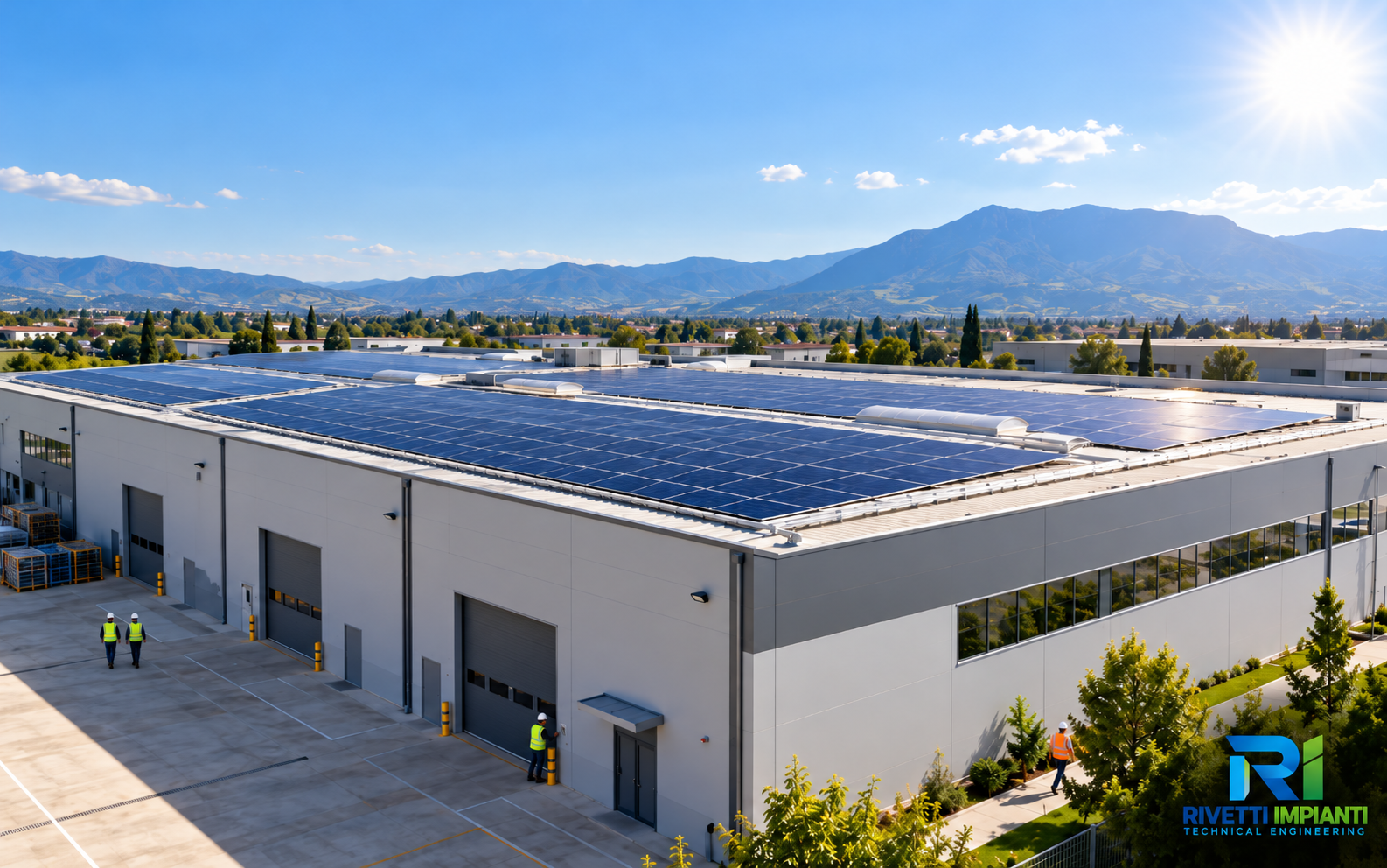 Impianto fotovoltaico su copertura industriale
