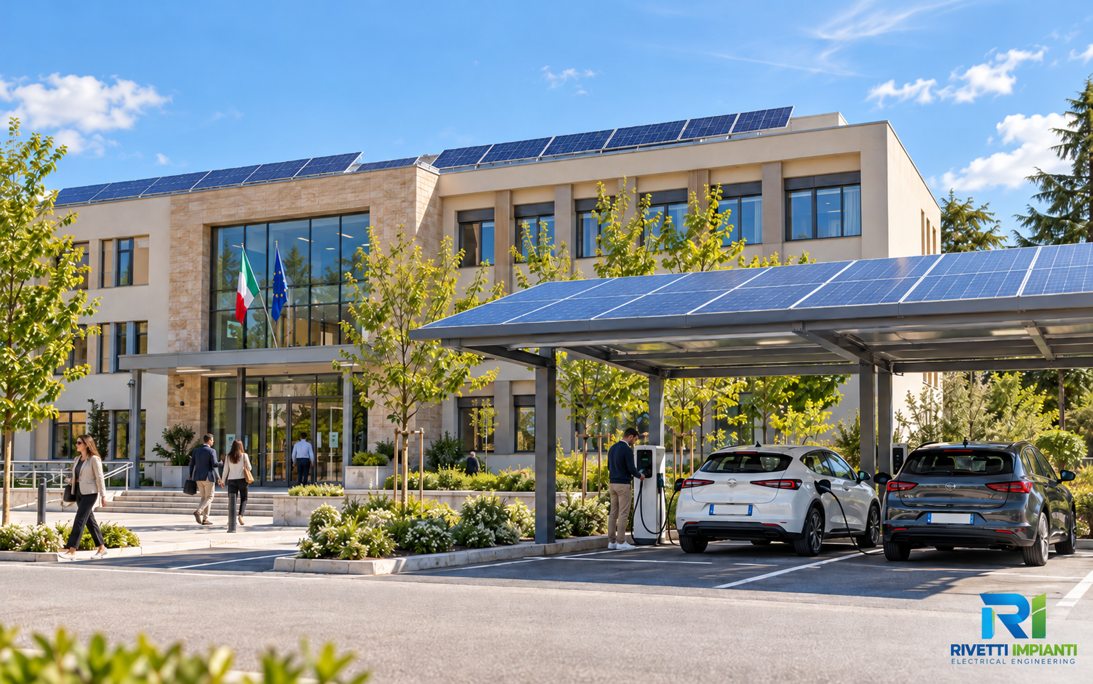 Edificio pubblico con impianto fotovoltaico